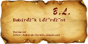 Babirák Lóránt névjegykártya